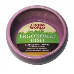 Living World Pink Ergonomic Small Pet Dish