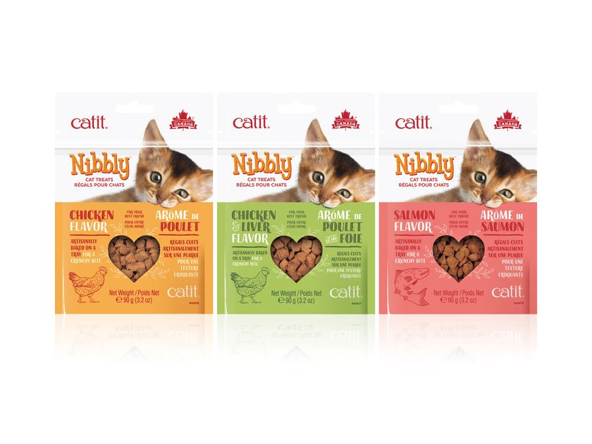 Catit Nibbly Cat Treats Chicken, Chicken & Liver, & Salmon Variety Pack Cat Treats,3.17-oz 1 Catit Nibbly Cat Treats Chicken, Chicken & Liver, & Salmon Variety Pack Cat Treats,3.17-oz