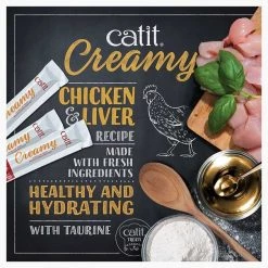 Catit Creamy Chicken & Liver Flavor Lickable Cat Treats -Outlet Hagen Store 160668 PT2. SY630 V1550767506