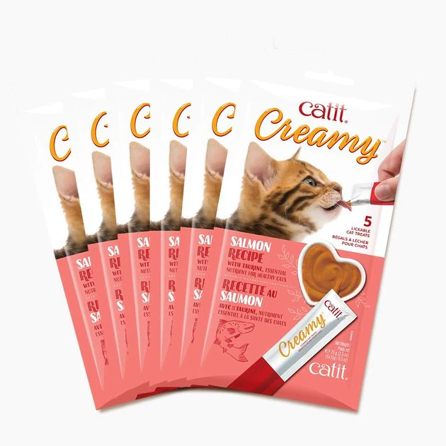 Catit Creamy Salmon Flavor Lickable Cat Treats 1 Catit Creamy Salmon Flavor Lickable Cat Treats