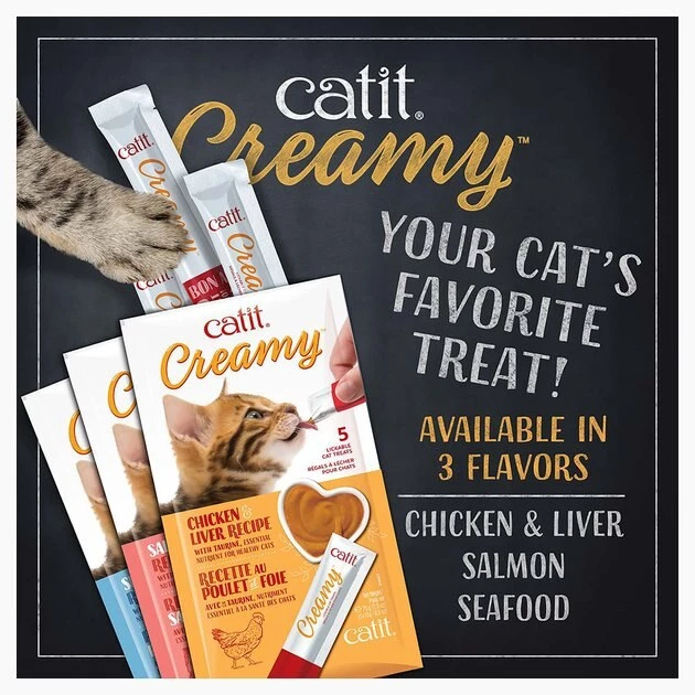 Catit Creamy Salmon Flavor Lickable Cat Treats 8 Catit Creamy Salmon Flavor Lickable Cat Treats - Image 8