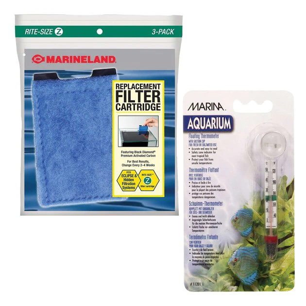 Marineland||Marina Marineland Eclipse Rite-Size Z Filter Cartridge, 3 count & Marina Floating Thermometer with Suction Cup for Aquariums 1 Marineland||Marina Marineland Eclipse Rite-Size Z Filter Cartridge, 3 count & Marina Floating Thermometer with Suction Cup for Aquariums