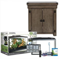 Flipper by Ollie and Hutch||Marina Flipper by Ollie & Hutch Neptune Fish Aquarium Stand, 20-gal + Marina LED Aquarium Kit, 20-gal