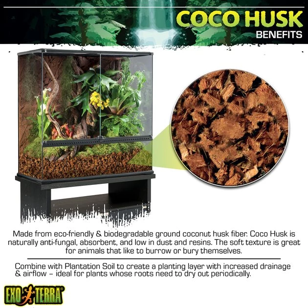 Exo Terra Coco Husk Tropical Terrarium Reptile Substrate 3 Exo Terra Coco Husk Tropical Terrarium Reptile Substrate - Image 3
